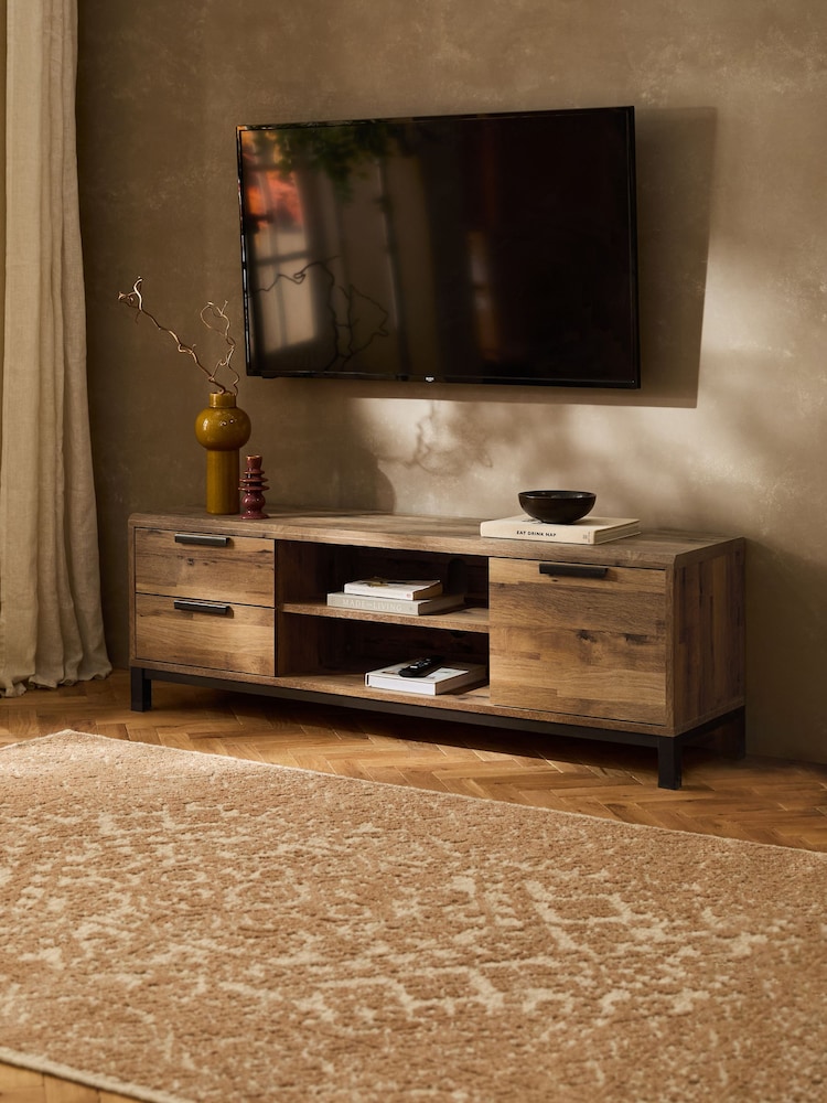Dark Bronx Up to 65 inch Oak Effect TV Unit - Image 1 of 9