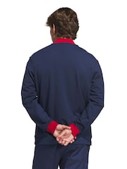 Adidas Golf Blue adidas original F 3-Stripe Quarter Zip Sweat Top - Image 2 of 6