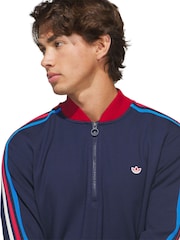 Adidas Golf Blue adidas original F 3-Stripe Quarter Zip Sweat Top - Image 4 of 6