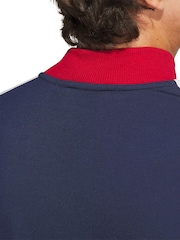 Adidas Golf Blue adidas original F 3-Stripe Quarter Zip Sweat Top - Image 5 of 6