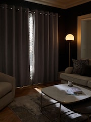Grey Next Textured Tassel Edge Eyelet Blackout/Thermal Curtains - Image 3 of 11