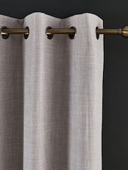 Grey Next Textured Tassel Edge Eyelet Blackout/Thermal Curtains - Image 6 of 11