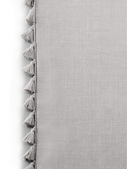 Grey Next Textured Tassel Edge Eyelet Blackout/Thermal Curtains - Image 9 of 11
