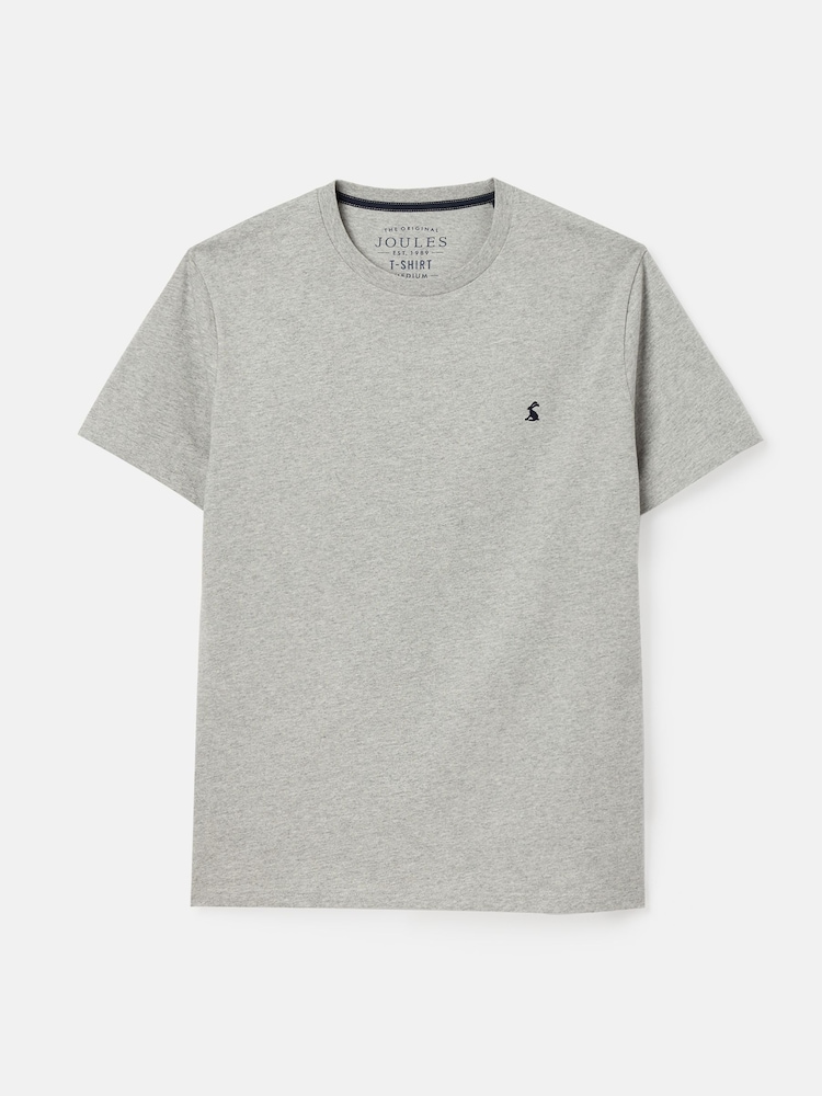 Joules Denton Grey Plain Jersey T-Shirt - Image 1 of 1 Joules Denton Grey Plain Jersey T-Shirt - Image 1 of 1