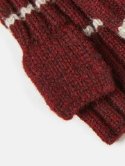 Joules Marie Burgundy Red Fingerless Gloves - Image 3 of 3
