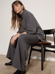 Apricot Waffle Jersey Knit Wide-Leg Joggers - Image 5 sur 5