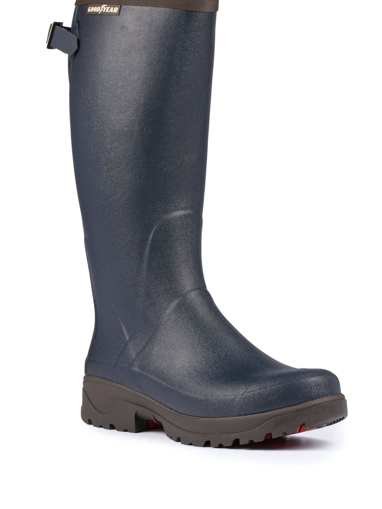 Marineblau - Goodyear Stream Gummistiefel mit Neoprenfutter - Bild 2 von 4 Marineblau - Goodyear Stream Gummistiefel mit Neoprenfutter - Bild 2 von 4