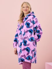Lilac Purple Lilo And Stitch License Hooded Blanket (3-16yrs) - Image 1 of 8
