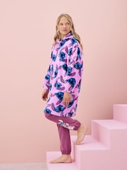 Lilac Purple Lilo And Stitch License Hooded Blanket (3-16yrs) - Image 2 of 8
