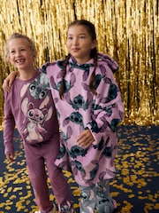 Lilac Purple Lilo And Stitch License Hooded Blanket (3-16yrs) - Image 5 of 8