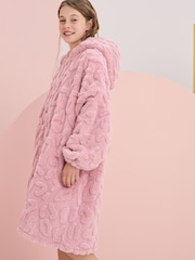 Pink Animal Jacquard Fleece Hooded Blanket (3-16yrs) - Image 1 of 8