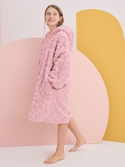 Pink Animal Jacquard Fleece Hooded Blanket (3-16yrs) - Image 2 of 8