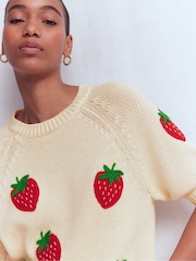 Boden Cream Margot Puff Sleeve T-Shirt - Image 3 of 7