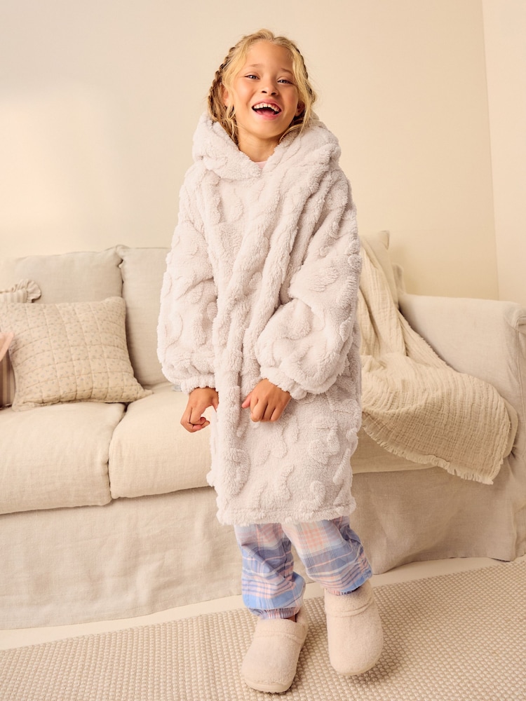 Cream Jacquard Fleece Hooded Blanket (3-16yrs) - Image 1 of 5