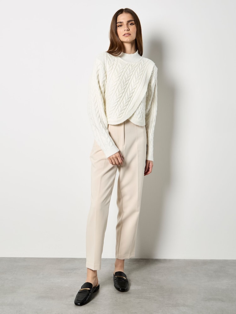 Apricot Cream Cable Knit Wrap Jumper - Image 1 of 4