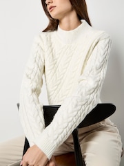 Apricot Cream Cable Knit Wrap Jumper - Image 2 of 4