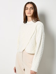 Apricot Cream Cable Knit Wrap Jumper - Image 3 of 4