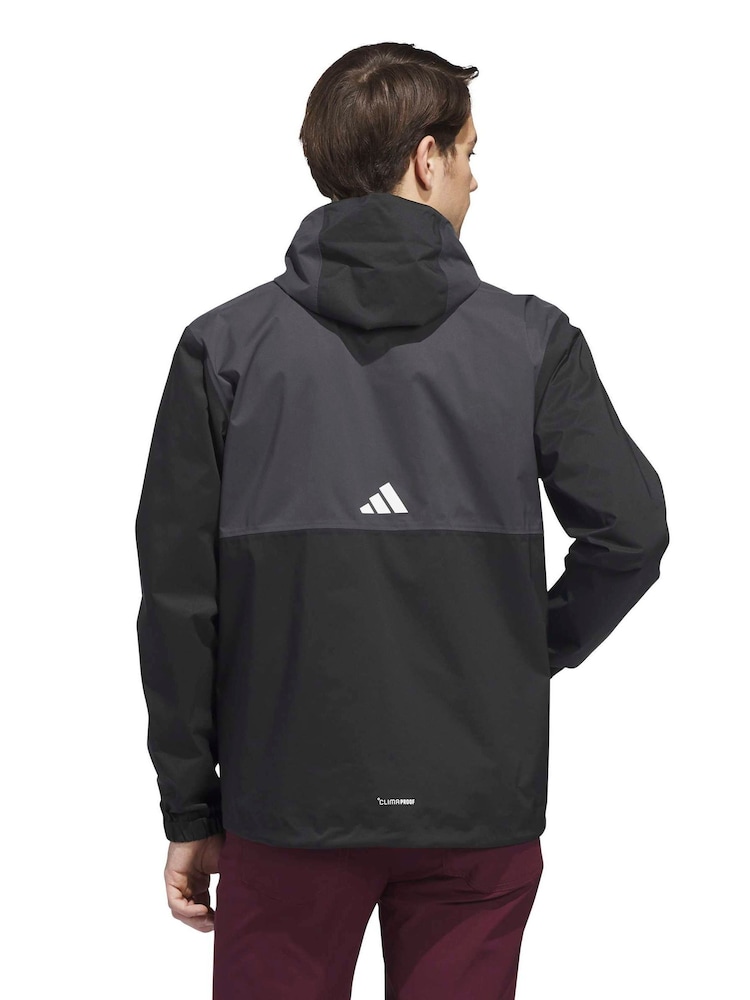 adidas Golf Black Ultimate365 Climaproof Full-Zip Waterproof Jacket - Image 2 of 6 adidas Golf Black Ultimate365 Climaproof Full-Zip Waterproof Jacket - Image 2 of 6