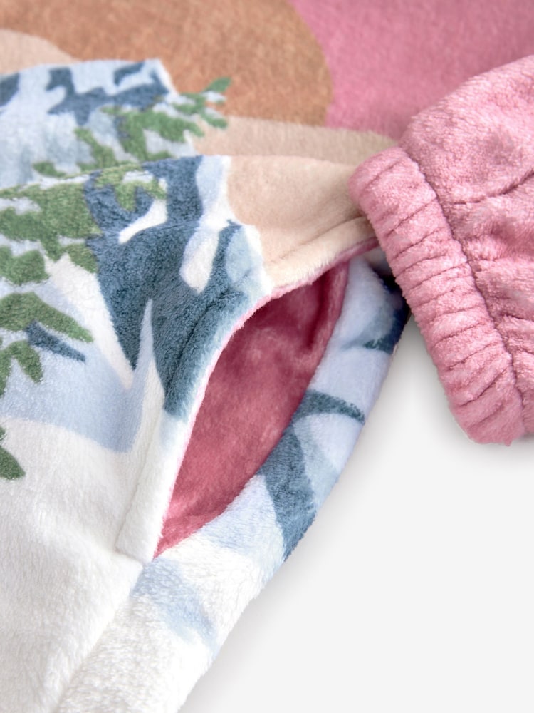 Rose/Bleu - Couverture Sweat-shirt à capuche (3-16yrs) - Image 6 of 7