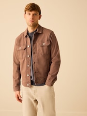 Rust Brown Denim Trucker Jacket - Image 1 of 10