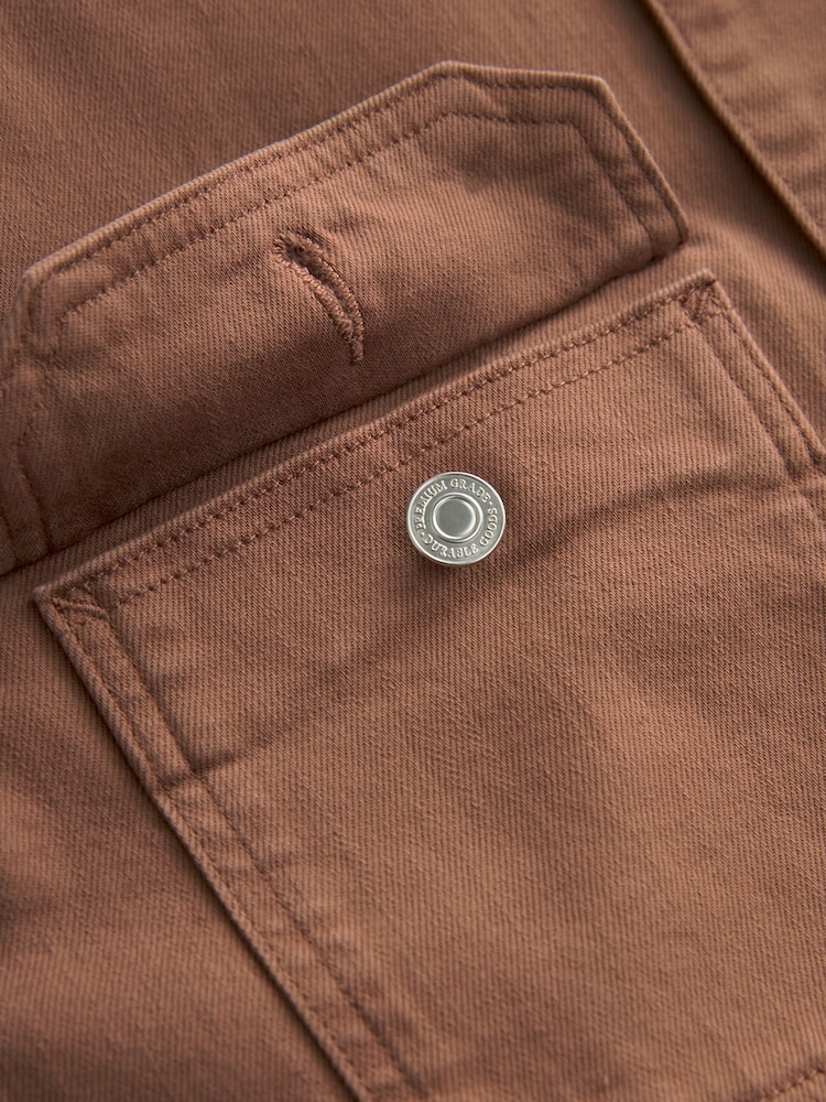 Rust Brown Denim Trucker Jacket - Image 10 of 10