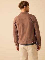 Rust Brown Denim Trucker Jacket - Image 3 of 10