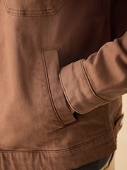Rust Brown Denim Trucker Jacket - Image 5 of 10