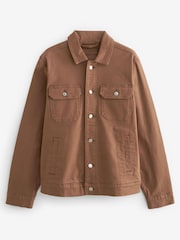 Rust Brown Denim Trucker Jacket - Image 6 of 10