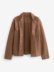 Rust Brown Denim Trucker Jacket - Image 7 of 10