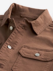 Rust Brown Denim Trucker Jacket - Image 8 of 10