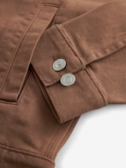 Rust Brown Denim Trucker Jacket - Image 9 of 10