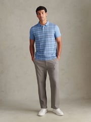 Azul - U.S. Polo Assn Jacquard Check Polo Shirt - Imagen 3 de 7
