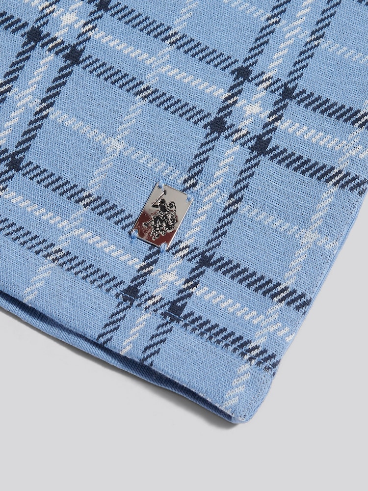 Azul - U.S. Polo Assn Jacquard Check Polo Shirt - Imagen 7 de 7