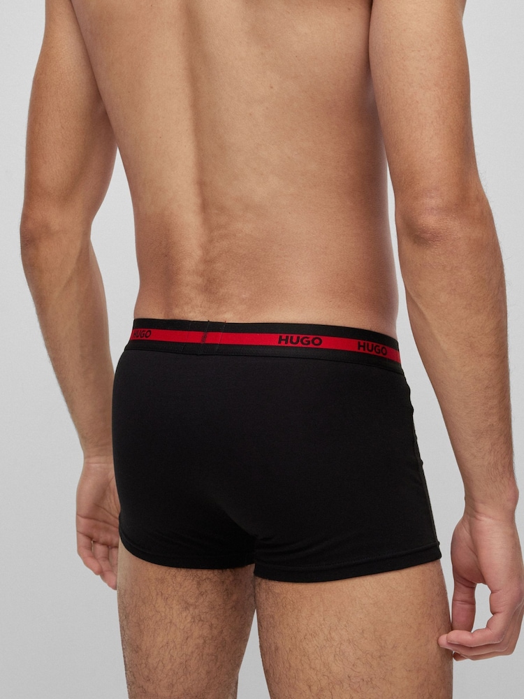 HUGO Black Black Logo Waistband Boxers 3 Pack - Image 5 of 5
