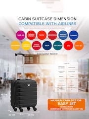 Flight Knight 45x36x20cm EasyJet Underseat 4 Wheel ABS Hard Case Cabin Carry On Hand Luggage - Image 3 of 7