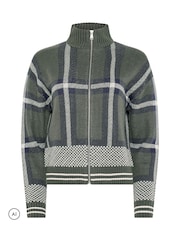 PixieGirl Petite Green Check Funnel Neck Bomber Jacket - Image 5 of 6