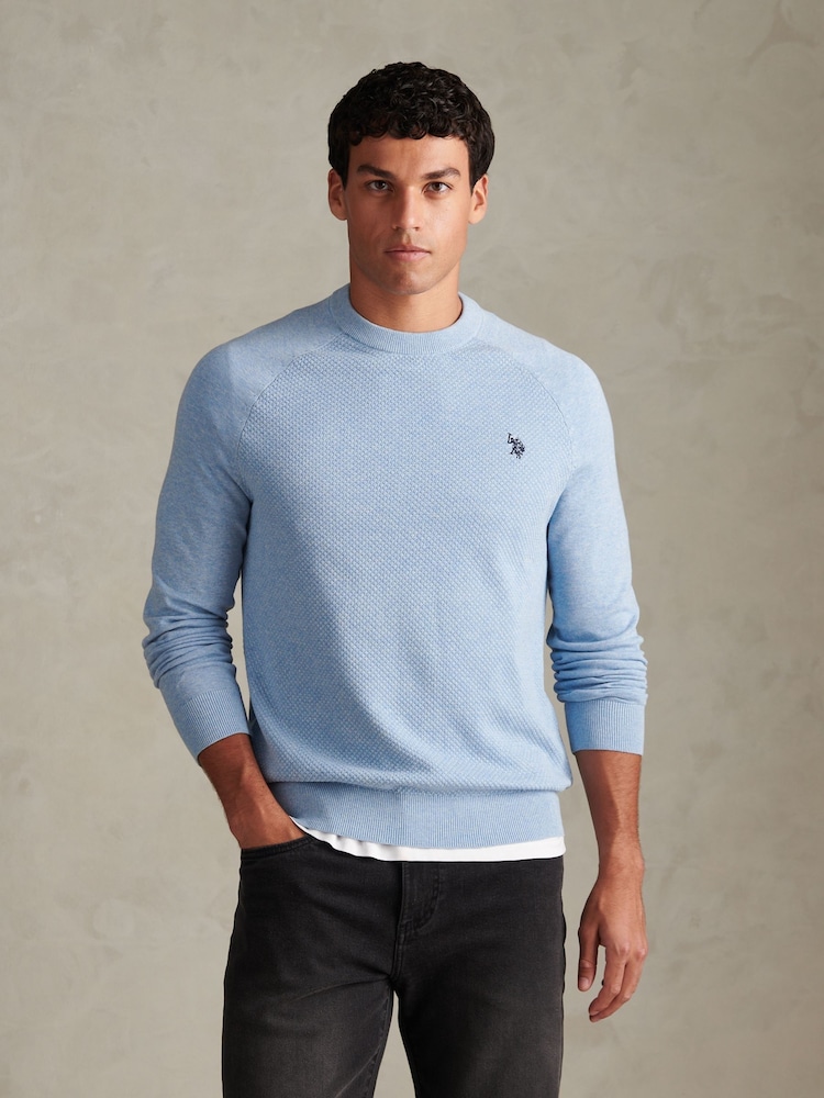 U.S. Polo Assn Herre Moss Stitch Raglan Crew Neck Genser - Bilde 1 av 4