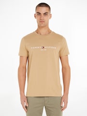 Кремовый - Футболка Tommy Hilfiger с логотипом - Image 1 of 6