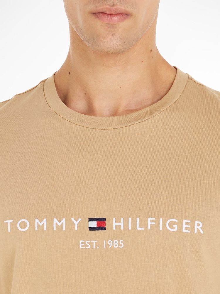Tommy Hilfiger Cream Logo T-Shirt - Image 3 of 6