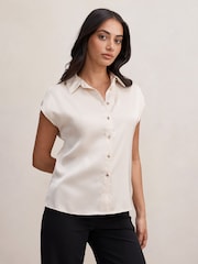 Forever New Cream Nelly Grown On Sleeves Shirt - Image 4 of 5