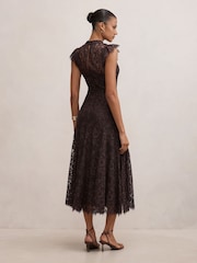 Forever New Brown Arielle Lace Midi Dress - Image 2 of 4