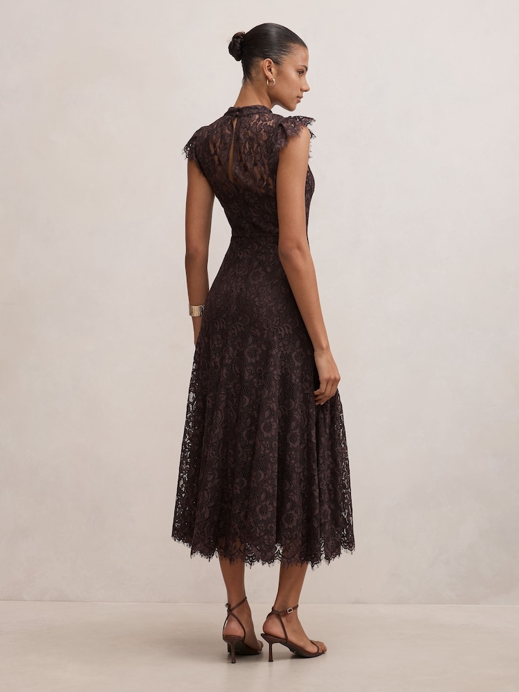 Forever New Brown Arielle Lace Midi Dress - Image 2 of 4 Forever New Brown Arielle Lace Midi Dress - Image 2 of 4
