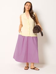 Yours Curve Pink Stripe Skirt - Image 2 of 5