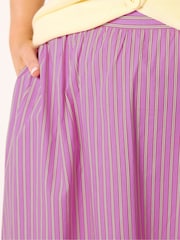 Yours Curve Pink Stripe Skirt - Image 4 of 5