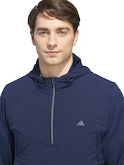adidas Golf Blue Ultimate365 Tour Quilted Hooded Anorak Jacket - Image 4 of 6