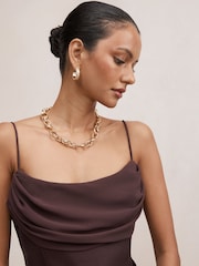 Forever New Brown Claudia Petite Corset Maxi Dress - Image 4 of 4