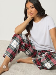 Rouge - PixieGirl Petite Check Long Sleeve Cotton Pyjamas Set - Image 1 de 7