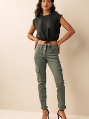 Khaki Green Lift, Slim And Shape Slim Cargo Jeans - Image 2 of 6