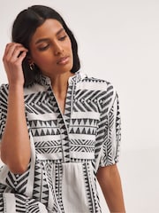 JD Williams Monochrome Smock White Dress - Image 4 of 4