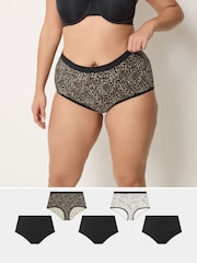 Yours Curve Natural Full Briefs Pack Of 5 - Image 1 of 8